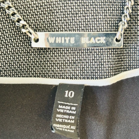 White House Black Market Gray Faux Leather Trim Blazer w/ Zipper Women’s Size 10 - Picture 5 of 5